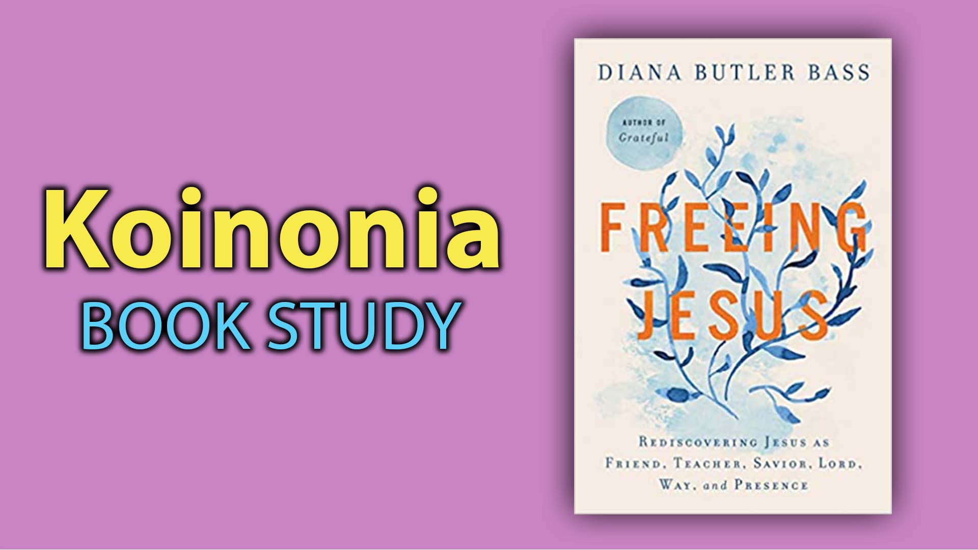 Koinonia 
Sundays, 9:30 a.m., Room 401
Book Study: Freeing Jesus by Diana Butler Bass
